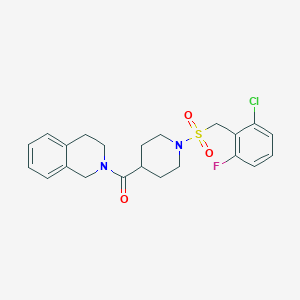 molecular formula C22H24ClFN2O3S B11344870 {1-[(2-chloro-6-fluorobenzyl)sulfonyl]piperidin-4-yl}(3,4-dihydroisoquinolin-2(1H)-yl)methanone 