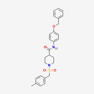 molecular formula C27H30N2O4S B11344903 N-[4-(benzyloxy)phenyl]-1-[(4-methylbenzyl)sulfonyl]piperidine-4-carboxamide 