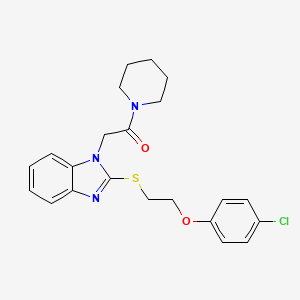 molecular formula C22H24ClN3O2S B11344910 2-(2-{[2-(4-chlorophenoxy)ethyl]sulfanyl}-1H-benzimidazol-1-yl)-1-(piperidin-1-yl)ethanone 