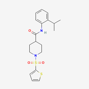 molecular formula C19H24N2O3S2 B11344937 N-[2-(propan-2-yl)phenyl]-1-(thiophen-2-ylsulfonyl)piperidine-4-carboxamide 