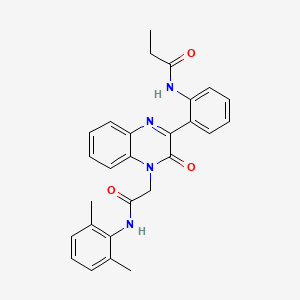 molecular formula C27H26N4O3 B11344946 N-[2-(4-{2-[(2,6-dimethylphenyl)amino]-2-oxoethyl}-3-oxo-3,4-dihydroquinoxalin-2-yl)phenyl]propanamide 