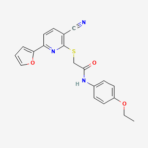 molecular formula C20H17N3O3S B11344973 2-{[3-cyano-6-(furan-2-yl)pyridin-2-yl]sulfanyl}-N-(4-ethoxyphenyl)acetamide 