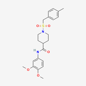 molecular formula C22H28N2O5S B11345015 N-(3,4-dimethoxyphenyl)-1-[(4-methylbenzyl)sulfonyl]piperidine-4-carboxamide 