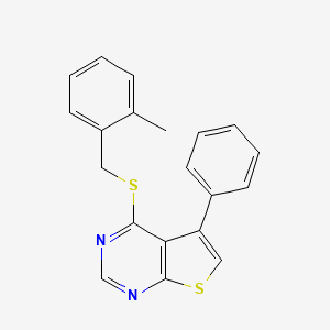 molecular formula C20H16N2S2 B11345032 4-[(2-Methylbenzyl)sulfanyl]-5-phenylthieno[2,3-d]pyrimidine 