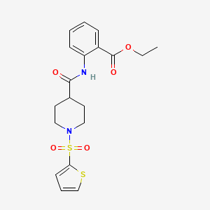 Ethyl 2-({[1-(thiophen-2-ylsulfonyl)piperidin-4-yl]carbonyl}amino)benzoate