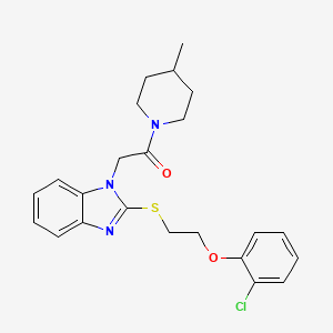 2-(2-{[2-(2-chlorophenoxy)ethyl]sulfanyl}-1H-benzimidazol-1-yl)-1-(4-methylpiperidin-1-yl)ethanone