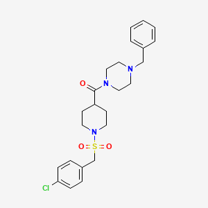 molecular formula C24H30ClN3O3S B11345065 (4-Benzylpiperazin-1-yl){1-[(4-chlorobenzyl)sulfonyl]piperidin-4-yl}methanone 