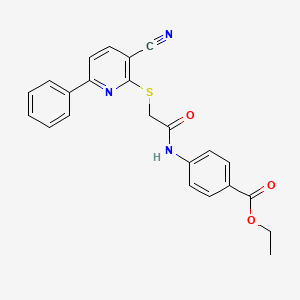 Ethyl 4-({[(3-cyano-6-phenylpyridin-2-yl)sulfanyl]acetyl}amino)benzoate