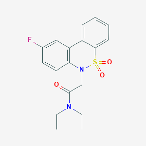 molecular formula C18H19FN2O3S B11345085 N,N-diethyl-2-(9-fluoro-5,5-dioxido-6H-dibenzo[c,e][1,2]thiazin-6-yl)acetamide 