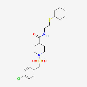 1-[(4-chlorobenzyl)sulfonyl]-N-[2-(cyclohexylsulfanyl)ethyl]piperidine-4-carboxamide