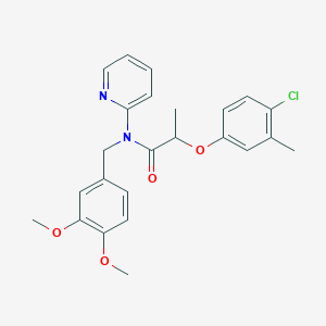 2-(4-chloro-3-methylphenoxy)-N-(3,4-dimethoxybenzyl)-N-(pyridin-2-yl)propanamide