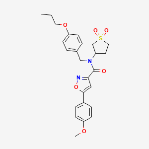 molecular formula C25H28N2O6S B11345144 N-(1,1-dioxidotetrahydrothiophen-3-yl)-5-(4-methoxyphenyl)-N-(4-propoxybenzyl)-1,2-oxazole-3-carboxamide 