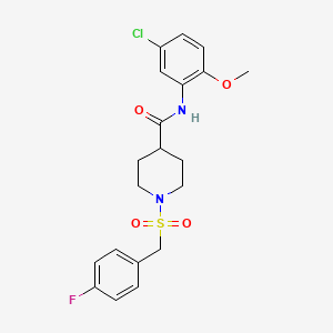 molecular formula C20H22ClFN2O4S B11345149 N-(5-chloro-2-methoxyphenyl)-1-[(4-fluorobenzyl)sulfonyl]piperidine-4-carboxamide 