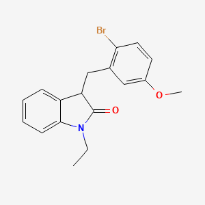 3-(2-bromo-5-methoxybenzyl)-1-ethyl-1,3-dihydro-2H-indol-2-one