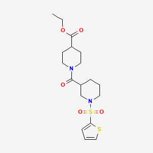 Ethyl 1-{[1-(thiophen-2-ylsulfonyl)piperidin-3-yl]carbonyl}piperidine-4-carboxylate