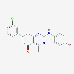 7-(3-chlorophenyl)-2-[(4-fluorophenyl)amino]-4-methyl-7,8-dihydroquinazolin-5(6H)-one