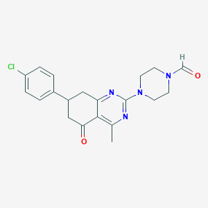 4-[7-(4-Chlorophenyl)-4-methyl-5-oxo-5,6,7,8-tetrahydroquinazolin-2-yl]piperazine-1-carbaldehyde