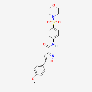 molecular formula C21H21N3O6S B11345198 5-(4-methoxyphenyl)-N-[4-(morpholin-4-ylsulfonyl)phenyl]-1,2-oxazole-3-carboxamide 