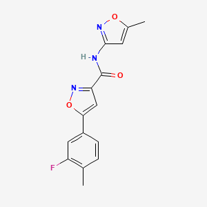 5-(3-fluoro-4-methylphenyl)-N-(5-methyl-1,2-oxazol-3-yl)-1,2-oxazole-3-carboxamide