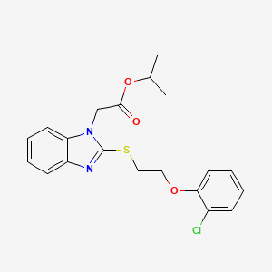 molecular formula C20H21ClN2O3S B11345237 propan-2-yl (2-{[2-(2-chlorophenoxy)ethyl]sulfanyl}-1H-benzimidazol-1-yl)acetate 