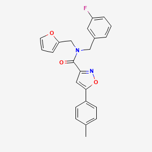 molecular formula C23H19FN2O3 B11345242 N-(3-fluorobenzyl)-N-(furan-2-ylmethyl)-5-(4-methylphenyl)-1,2-oxazole-3-carboxamide 