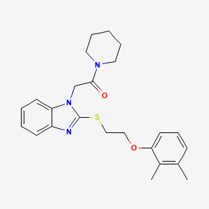 molecular formula C24H29N3O2S B11345258 2-(2-{[2-(2,3-dimethylphenoxy)ethyl]sulfanyl}-1H-benzimidazol-1-yl)-1-(piperidin-1-yl)ethanone 