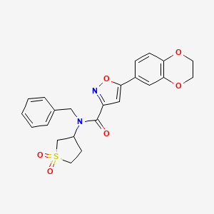 N-benzyl-5-(2,3-dihydro-1,4-benzodioxin-6-yl)-N-(1,1-dioxidotetrahydrothiophen-3-yl)-1,2-oxazole-3-carboxamide