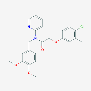 molecular formula C23H23ClN2O4 B11345289 2-(4-chloro-3-methylphenoxy)-N-(3,4-dimethoxybenzyl)-N-(pyridin-2-yl)acetamide 