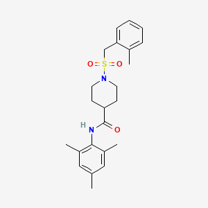 molecular formula C23H30N2O3S B11345293 1-[(2-methylbenzyl)sulfonyl]-N-(2,4,6-trimethylphenyl)piperidine-4-carboxamide 