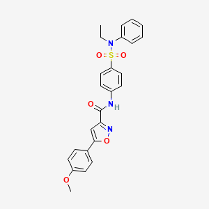 molecular formula C25H23N3O5S B11345316 N-{4-[ethyl(phenyl)sulfamoyl]phenyl}-5-(4-methoxyphenyl)-1,2-oxazole-3-carboxamide 