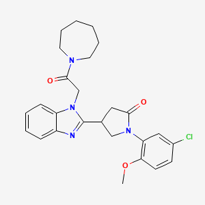 molecular formula C26H29ClN4O3 B11345339 4-{1-[2-(azepan-1-yl)-2-oxoethyl]-1H-benzimidazol-2-yl}-1-(5-chloro-2-methoxyphenyl)pyrrolidin-2-one 