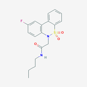 molecular formula C18H19FN2O3S B11345379 N-butyl-2-(9-fluoro-5,5-dioxido-6H-dibenzo[c,e][1,2]thiazin-6-yl)acetamide 