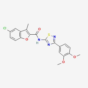 5-chloro-N-[3-(3,4-dimethoxyphenyl)-1,2,4-thiadiazol-5-yl]-3-methyl-1-benzofuran-2-carboxamide