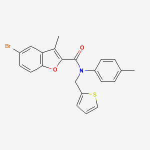 5-bromo-3-methyl-N-(4-methylphenyl)-N-(thiophen-2-ylmethyl)-1-benzofuran-2-carboxamide