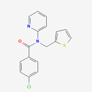 4-chloro-N-(pyridin-2-yl)-N-(thiophen-2-ylmethyl)benzamide