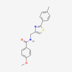 molecular formula C19H18N2O2S B11345451 4-methoxy-N-{[2-(4-methylphenyl)-1,3-thiazol-4-yl]methyl}benzamide 