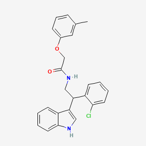 molecular formula C25H23ClN2O2 B11345463 N-[2-(2-chlorophenyl)-2-(1H-indol-3-yl)ethyl]-2-(3-methylphenoxy)acetamide 