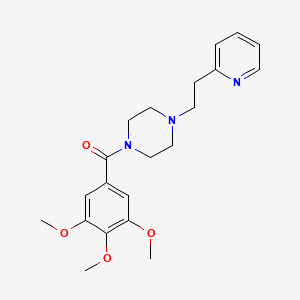 molecular formula C21H27N3O4 B11345490 {4-[2-(Pyridin-2-yl)ethyl]piperazin-1-yl}(3,4,5-trimethoxyphenyl)methanone 