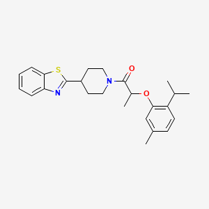 molecular formula C25H30N2O2S B11345504 1-[4-(1,3-Benzothiazol-2-yl)piperidin-1-yl]-2-[5-methyl-2-(propan-2-yl)phenoxy]propan-1-one 