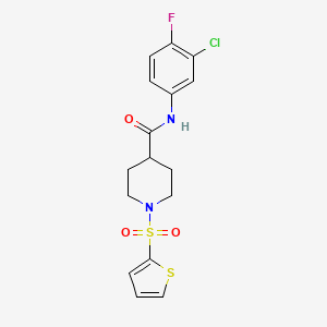 N-(3-chloro-4-fluorophenyl)-1-(thiophen-2-ylsulfonyl)piperidine-4-carboxamide