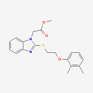 molecular formula C20H22N2O3S B11345514 methyl (2-{[2-(2,3-dimethylphenoxy)ethyl]sulfanyl}-1H-benzimidazol-1-yl)acetate 