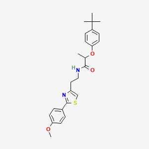 molecular formula C25H30N2O3S B11345547 2-(4-tert-butylphenoxy)-N-{2-[2-(4-methoxyphenyl)-1,3-thiazol-4-yl]ethyl}propanamide 