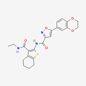 5-(2,3-dihydro-1,4-benzodioxin-6-yl)-N-[3-(ethylcarbamoyl)-4,5,6,7-tetrahydro-1-benzothiophen-2-yl]-1,2-oxazole-3-carboxamide