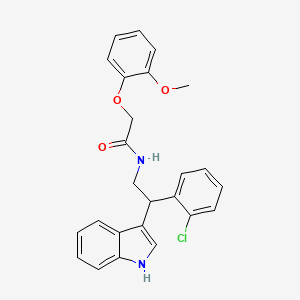 N-[2-(2-chlorophenyl)-2-(1H-indol-3-yl)ethyl]-2-(2-methoxyphenoxy)acetamide