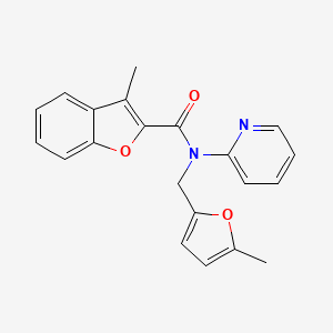 3-methyl-N-[(5-methylfuran-2-yl)methyl]-N-(pyridin-2-yl)-1-benzofuran-2-carboxamide