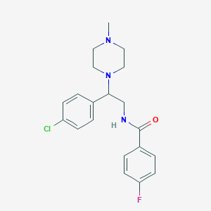 molecular formula C20H23ClFN3O B11345630 N-[2-(4-chlorophenyl)-2-(4-methylpiperazin-1-yl)ethyl]-4-fluorobenzamide 