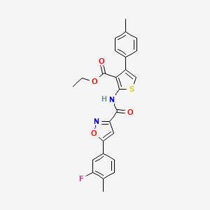 Ethyl 2-({[5-(3-fluoro-4-methylphenyl)-1,2-oxazol-3-yl]carbonyl}amino)-4-(4-methylphenyl)thiophene-3-carboxylate