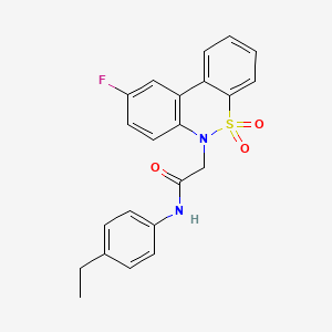 N-(4-ethylphenyl)-2-(9-fluoro-5,5-dioxido-6H-dibenzo[c,e][1,2]thiazin-6-yl)acetamide