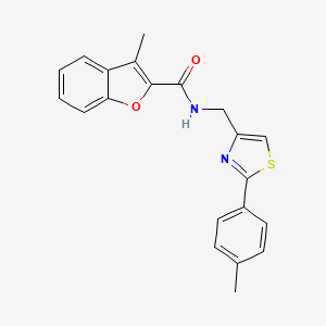 3-methyl-N-{[2-(4-methylphenyl)-1,3-thiazol-4-yl]methyl}-1-benzofuran-2-carboxamide