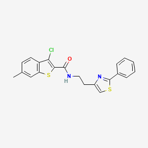 3-chloro-6-methyl-N-[2-(2-phenyl-1,3-thiazol-4-yl)ethyl]-1-benzothiophene-2-carboxamide